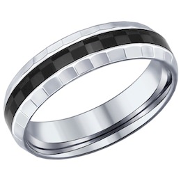 Кольцо из серебра с эмалью и алмазной гранью 94012098
