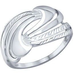 Кольцо из серебра с алмазной гранью 94012120