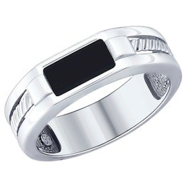Кольцо из серебра с ониксом 94012169