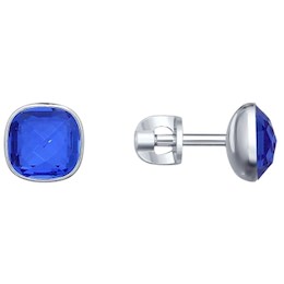 Серьги-пусеты из серебра с синими кристаллами Swarovski 94022054