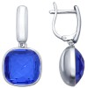 Серьги из серебра с синими кристаллами Swarovski 94022062