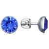 Серьги-пусеты из серебра с синими кристаллами Swarovski 94022065