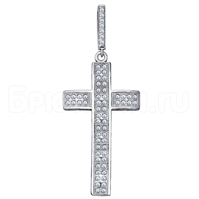 Крест из серебра с фианитами 94031250