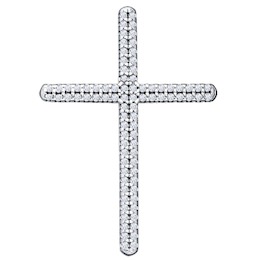 Крест из серебра с фианитами 94031253