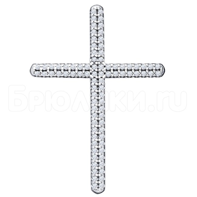 Крест из серебра с фианитами 94031253