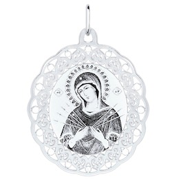 Серебряная иконка «Божья матерь Семистрельная» 94100142