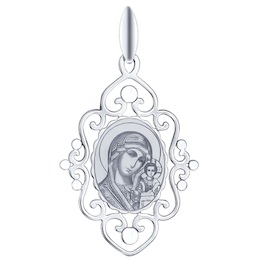 Серебряная иконка «Казанской Божьей Матери» 94100258