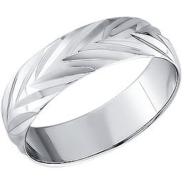 Обручальное кольцо из серебра с алмазной гранью 94110018