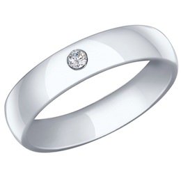 Обручальное кольцо из серебра с фианитом 94110024