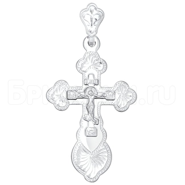 Крест из серебра с гравировкой 94120081