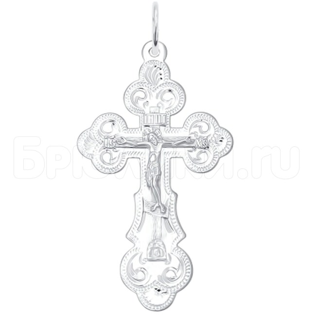 Крест из серебра с гравировкой 94120095