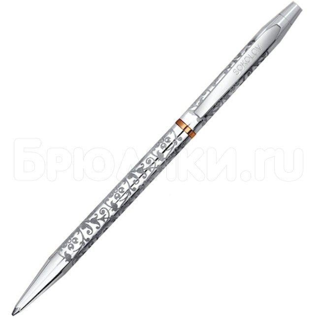 Ручка из серебра с цветочным узором 94250016
