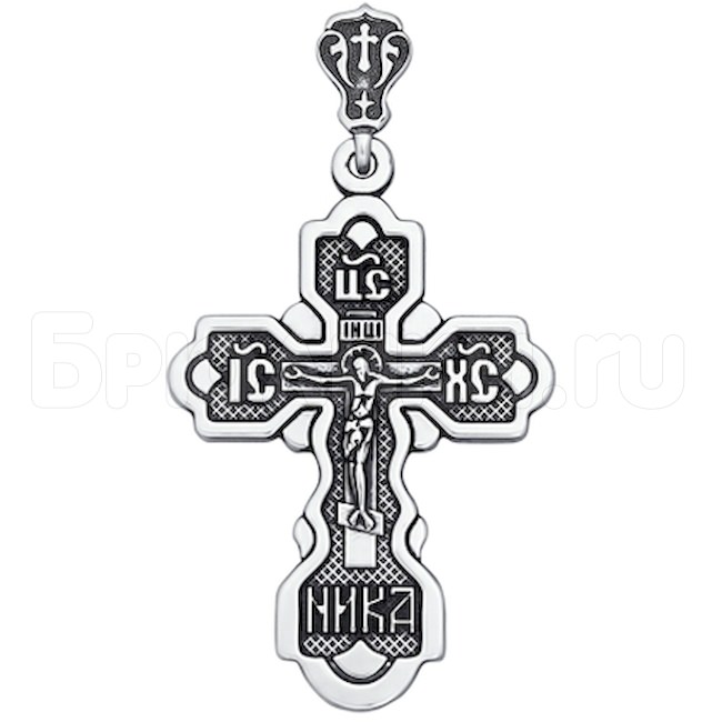 Крест из чернёного серебра 95120023