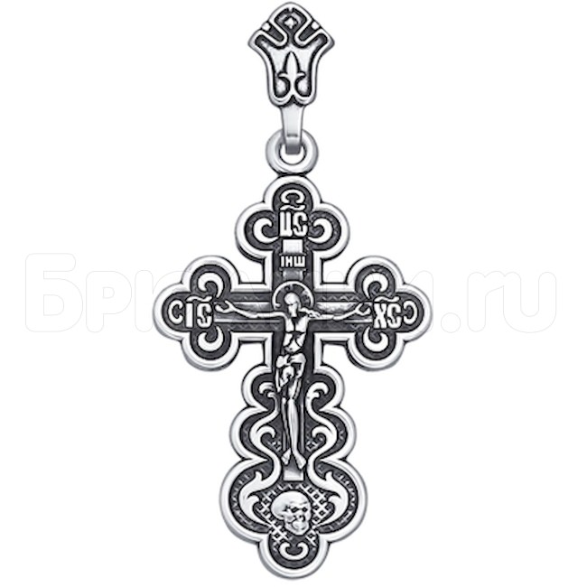 Крест из чернёного серебра 95120025