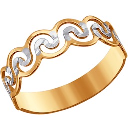 Кольцо из золота с алмазной гранью 012074