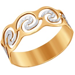 Кольцо из золота с алмазной гранью 012185