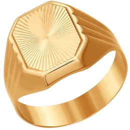 Печатка из золота с алмазной гранью 012305