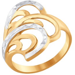 Кольцо из золота с алмазной гранью 012558