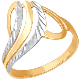 Кольцо из золота с алмазной гранью 012745