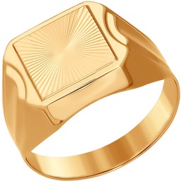 Печатка из золота с алмазной гранью 012925