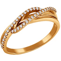 Кольцо из золота с фианитами 014265