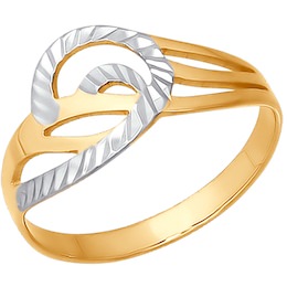 Кольцо из золота с алмазной гранью 014327
