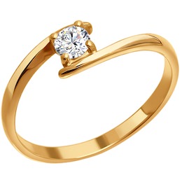 Кольцо из золота с фианитом 014836