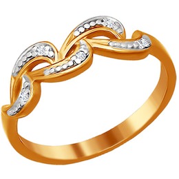 Кольцо из золота с фианитами 014978