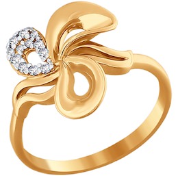Кольцо из золота с фианитами 015060