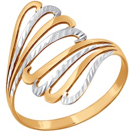 Кольцо из золота с алмазной гранью 015333
