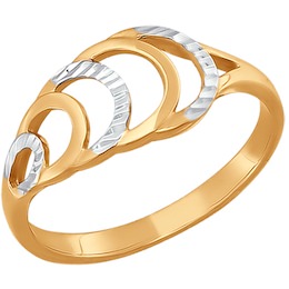 Кольцо из золота с алмазной гранью 015345