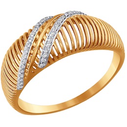 Кольцо из золота с фианитами 015622