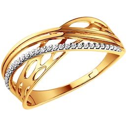 Кольцо из золота с фианитами 015767