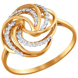Кольцо из золота с фианитами 015779