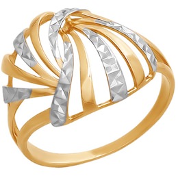 Кольцо из золота с алмазной гранью 015953