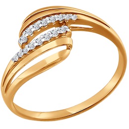 Кольцо из золота с фианитами 015967