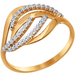 Кольцо из золота с фианитами 016526