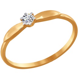Помолвочное кольцо из золота с фианитом 016538