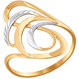 Кольцо из золота с алмазной гранью 016568