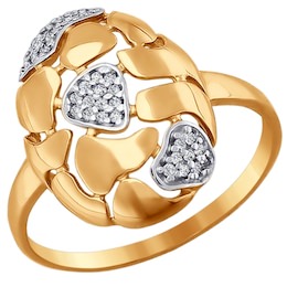 Кольцо из золота с фианитами 016658