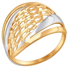 Кольцо из золота с алмазной гранью 017445