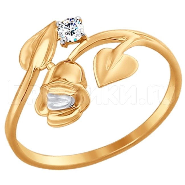 Кольцо из золота с фианитом 017451