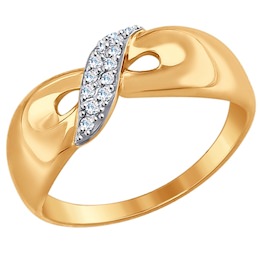 Кольцо из золота с фианитами 017458