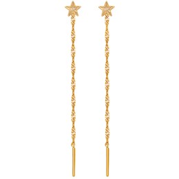 Серьги-подвески из золота со звёздами 020600