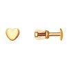 Серьги-гвоздики из золота в форме сердца 021684