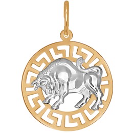 Подвеска знак зодиака из комбинированного золота 031295