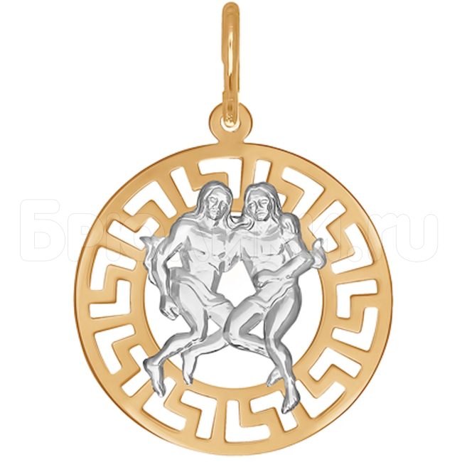 Подвеска знак зодиака из комбинированного золота 031296