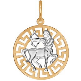 Подвеска знак зодиака из комбинированного золота 031302