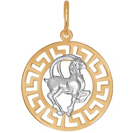 Подвеска знак зодиака из комбинированного золота 031303