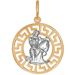 Подвеска знак зодиака из комбинированного золота 031304